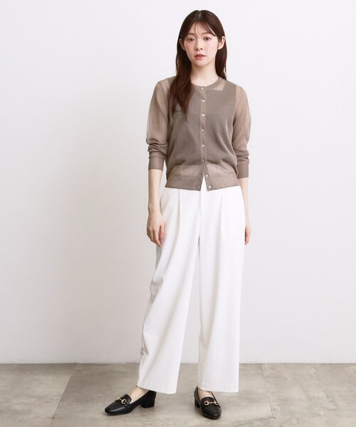 grove(グローブ)の「高評価!【洗える/名品】大人の透け感、シアーカーディガン(カーディガン/ボレロ・レディース・ブラック/ブラウン系/オフホワイト・02/01/03)」の4枚目の写真