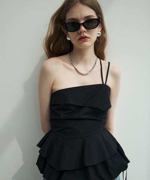 JOSE MOON(ジョゼムーン)の「ASSYMMETRY CAMI BUSTIER/アシンメトリーキャミビスチェ(その他トップス・レディース・ホワイト/ブラック・36/38)」の20枚目の写真