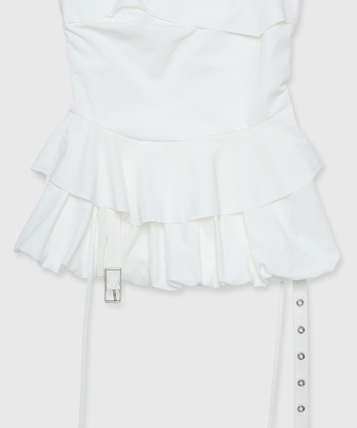 JOSE MOON(ジョゼムーン)の「ASSYMMETRY CAMI BUSTIER/アシンメトリーキャミビスチェ(その他トップス・レディース・ホワイト/ブラック・36/38)」の14枚目の写真