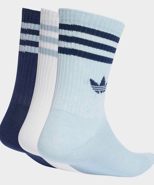adidas（アディダス）の「スリーストライプス クルーソックス 3足組 靴下  / アディダスオリジナルス adidas Originals（ソックス/靴下・メンズ・ブルー・X-LARGE/MEDIUM/SMALL/kids-XXL/LARGE）」の2枚目の写真