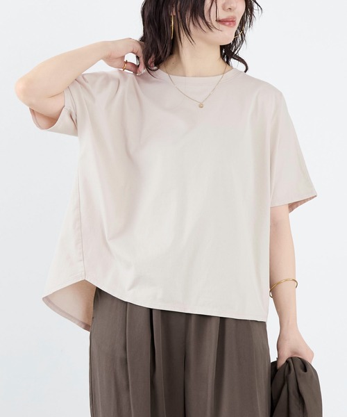 MICA&DEAL(マイカ&ディール)の「ルーズドルマンTシャツ(Tシャツ/カットソー・レディース・ワインレッド/グレイッシュベージュ/ホワイト・FREE)」の3枚目の写真