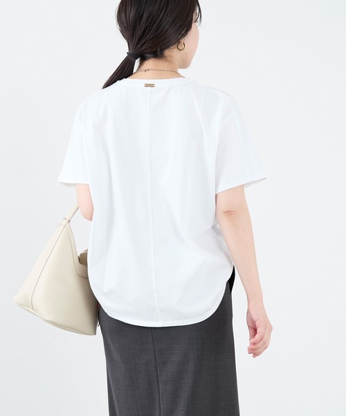 MICA&DEAL(マイカ&ディール)の「ルーズドルマンTシャツ(Tシャツ/カットソー・レディース・ワインレッド/グレイッシュベージュ/ホワイト・FREE)」の19枚目の写真