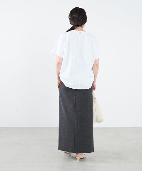 MICA&DEAL(マイカ&ディール)の「ルーズドルマンTシャツ(Tシャツ/カットソー・レディース・ワインレッド/グレイッシュベージュ/ホワイト・FREE)」の22枚目の写真