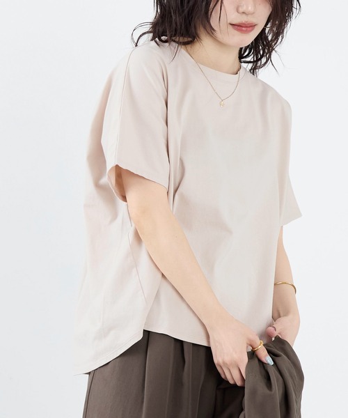 MICA&DEAL(マイカ&ディール)の「ルーズドルマンTシャツ(Tシャツ/カットソー・レディース・ワインレッド/グレイッシュベージュ/ホワイト・FREE)」の5枚目の写真