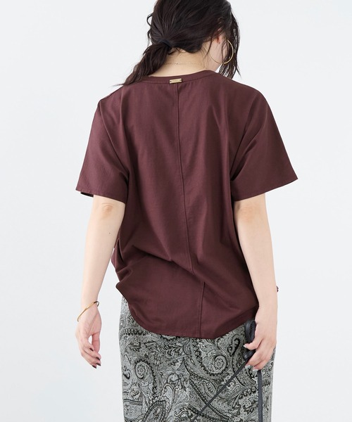 MICA&DEAL(マイカ&ディール)の「ルーズドルマンTシャツ(Tシャツ/カットソー・レディース・ワインレッド/グレイッシュベージュ/ホワイト・FREE)」の14枚目の写真