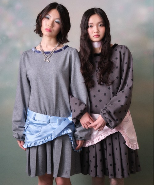 twins（nemne store）（ツインズ）の「Ribbon Pleated One-Piece（ワンピース・レディース・チャコール/グレー系・フリー）」の18枚目の写真