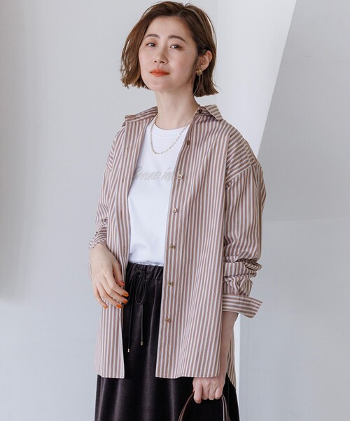 23区 L(ニジュウサンクオオキイサイズ)の「CANCLINI ベーシック シャツ(シャツ/ブラウス・レディース・ブルー系その他/ホワイト系/ブルー系/ブラウン系その他/オレンジ系その他・44/46/50)」の2枚目の写真