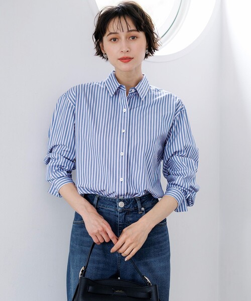 23区 L(ニジュウサンクオオキイサイズ)の「CANCLINI ベーシック シャツ(シャツ/ブラウス・レディース・ブルー系その他/ホワイト系/ブルー系/ブラウン系その他/オレンジ系その他・44/46/50)」の3枚目の写真