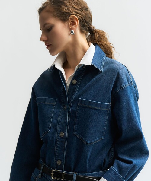 23区 L(ニジュウサンクオオキイサイズ)の「CANCLINI ベーシック シャツ(シャツ/ブラウス・レディース・ブルー系その他/ホワイト系/ブルー系/ブラウン系その他/オレンジ系その他・44/46/50)」の10枚目の写真
