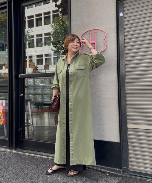 RIVE DROITE(リヴドロワ)の「【Yossshiiii企画】【A・MONN】バックロゴシャツワンピース(シャツワンピース・レディース・カーキ・38/40/36)」の5枚目の写真