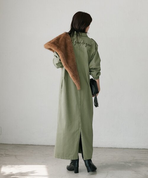 RIVE DROITE(リヴドロワ)の「【Yossshiiii企画】【A・MONN】バックロゴシャツワンピース(シャツワンピース・レディース・カーキ・38/40/36)」の12枚目の写真