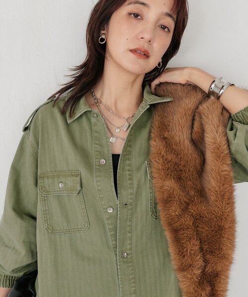 RIVE DROITE(リヴドロワ)の「【Yossshiiii企画】【A・MONN】バックロゴシャツワンピース(シャツワンピース・レディース・カーキ・38/40/36)」の14枚目の写真
