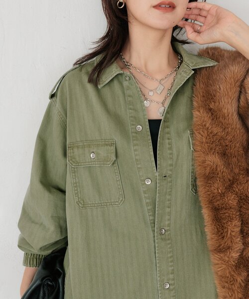 RIVE DROITE(リヴドロワ)の「【Yossshiiii企画】【A・MONN】バックロゴシャツワンピース(シャツワンピース・レディース・カーキ・38/40/36)」の15枚目の写真