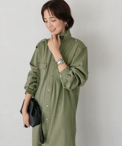 RIVE DROITE(リヴドロワ)の「【Yossshiiii企画】【A・MONN】バックロゴシャツワンピース(シャツワンピース・レディース・カーキ・38/40/36)」の17枚目の写真
