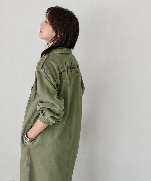 RIVE DROITE(リヴドロワ)の「【Yossshiiii企画】【A・MONN】バックロゴシャツワンピース(シャツワンピース・レディース・カーキ・38/40/36)」の18枚目の写真