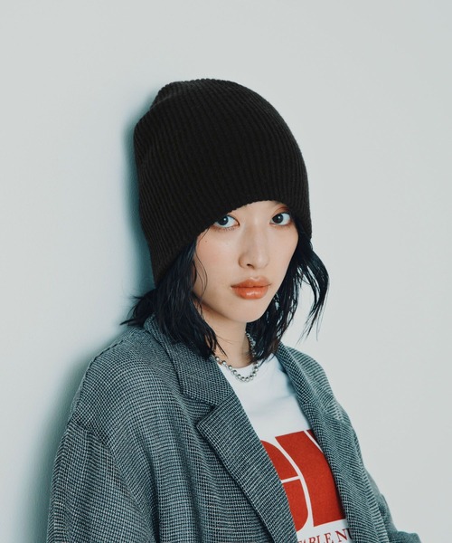 LEPSIM（レプシィム）の「洗えるユルニットビーニー　1053610（ニットキャップ/ビーニー・レディース・レッド系その他/グレー/ブラック/ブラック系その他・ONE SIZE）」の5枚目の写真