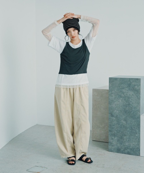 LEPSIM（レプシィム）の「洗えるユルニットビーニー　1053610（ニットキャップ/ビーニー・レディース・レッド系その他/グレー/ブラック/ブラック系その他・ONE SIZE）」の7枚目の写真