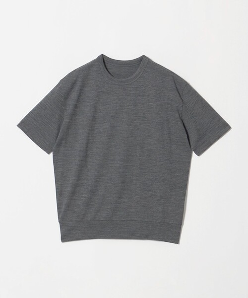SLOANE(スローン)の「【一部別注】<SLOANE>クルーネック Tシャツ(ニット/セーター・レディース・グレー系/オフホワイト・1)」の2枚目の写真