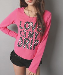 カラフル長袖Tシャツ/ドットロゴ/平成ギャル