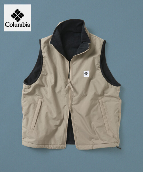 Columbia(コロンビア)の「限定展開 Columbia×FREAK'S STORE 別注 インペリアルパーク ワンポイントロゴ リバーシブル ベスト(ブルゾン・メンズ・ブラック/チャコールグレー/ベージュ・MEDIUM/LARGE/X-LARGE/SMALL)」の5枚目の写真