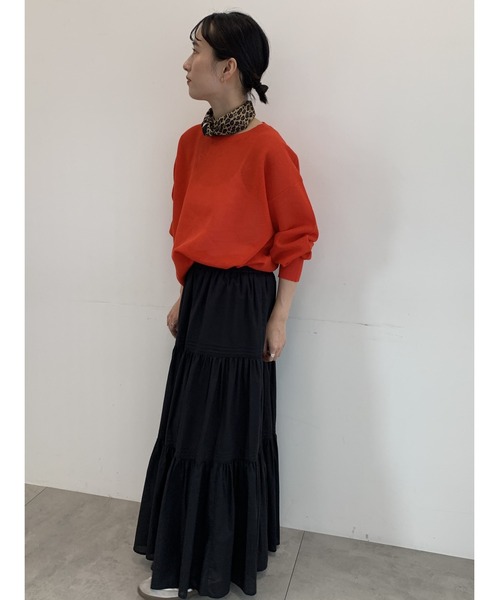 Te chichi（テチチ）の「リネン混ダブルジャガードクルーネックプルオーバー（ニット/セーター・レディース・ブラック/ブラウン/レッド・F）」の21枚目の写真