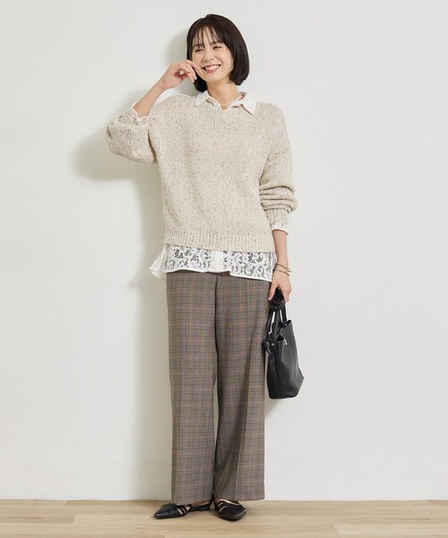INDIVI(インディヴィ)の「【コットン混/ミックスカラー】カールヤーン パフスリーブニット(ニット/セーター・レディース・ネイビー系3/ライトグレー系3/ホワイト系6・05/38/34/15 /13)」の19枚目の写真