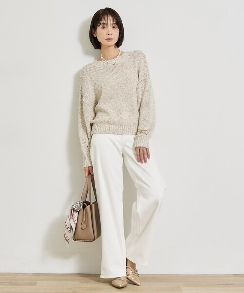 INDIVI(インディヴィ)の「【コットン混/ミックスカラー】カールヤーン パフスリーブニット(ニット/セーター・レディース・ネイビー系3/ライトグレー系3/ホワイト系6・05/38/34/15 /13)」の20枚目の写真