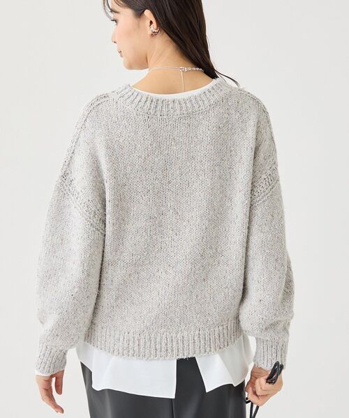 INDIVI(インディヴィ)の「【コットン混/ミックスカラー】カールヤーン パフスリーブニット(ニット/セーター・レディース・ネイビー系3/ライトグレー系3/ホワイト系6・05/38/34/15 /13)」の22枚目の写真
