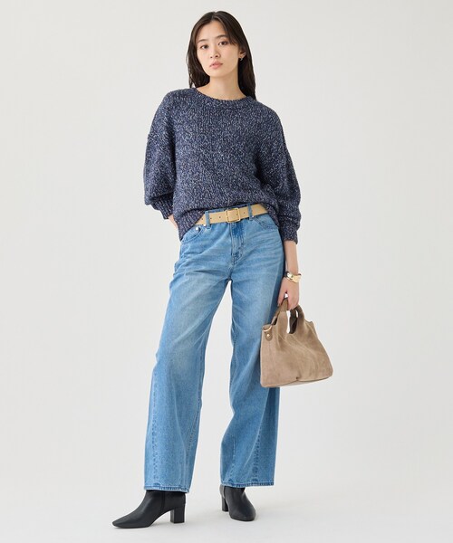 INDIVI(インディヴィ)の「【コットン混/ミックスカラー】カールヤーン パフスリーブニット(ニット/セーター・レディース・ネイビー系3/ライトグレー系3/ホワイト系6・05/38/34/15 /13)」の15枚目の写真