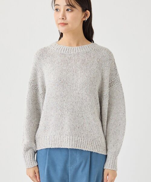 INDIVI(インディヴィ)の「【コットン混/ミックスカラー】カールヤーン パフスリーブニット(ニット/セーター・レディース・ネイビー系3/ライトグレー系3/ホワイト系6・05/38/34/15 /13)」の6枚目の写真