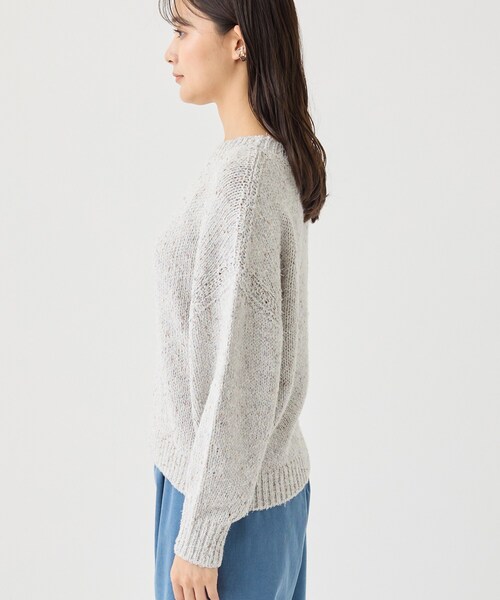 INDIVI(インディヴィ)の「【コットン混/ミックスカラー】カールヤーン パフスリーブニット(ニット/セーター・レディース・ネイビー系3/ライトグレー系3/ホワイト系6・05/38/34/15 /13)」の7枚目の写真