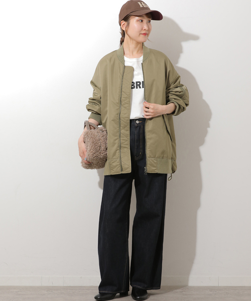 JOURNAL STANDARD relume(ジャーナルスタンダード レリューム)の「ナイロン中綿MA-1ブルゾン(MA-1・レディース・ネイビー/カーキ・38/36)」の3枚目の写真