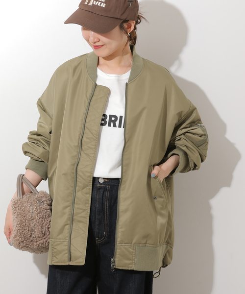 JOURNAL STANDARD relume(ジャーナルスタンダード レリューム)の「ナイロン中綿MA-1ブルゾン(MA-1・レディース・ネイビー/カーキ・38/36)」の6枚目の写真