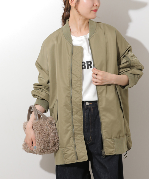 JOURNAL STANDARD relume(ジャーナルスタンダード レリューム)の「ナイロン中綿MA-1ブルゾン(MA-1・レディース・ネイビー/カーキ・38/36)」の7枚目の写真