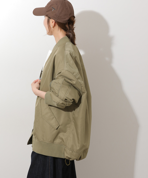 JOURNAL STANDARD relume(ジャーナルスタンダード レリューム)の「ナイロン中綿MA-1ブルゾン(MA-1・レディース・ネイビー/カーキ・38/36)」の8枚目の写真