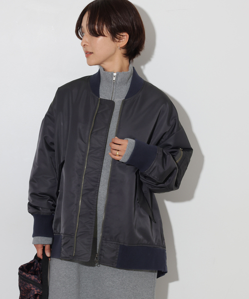 JOURNAL STANDARD relume(ジャーナルスタンダード レリューム)の「ナイロン中綿MA-1ブルゾン(MA-1・レディース・ネイビー/カーキ・38/36)」の14枚目の写真