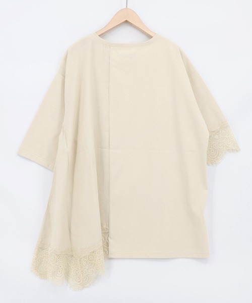 iS ScoLar（イズスカラー）の「563212：ダークファンタジー柄×レース切替プルオーバー（Tシャツ/カットソー・レディース・ブラウン/ブラック/アイボリー・M）」の11枚目の写真