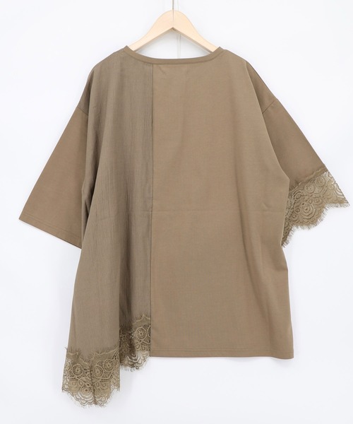 iS ScoLar（イズスカラー）の「563212：ダークファンタジー柄×レース切替プルオーバー（Tシャツ/カットソー・レディース・ブラウン/ブラック/アイボリー・M）」の7枚目の写真