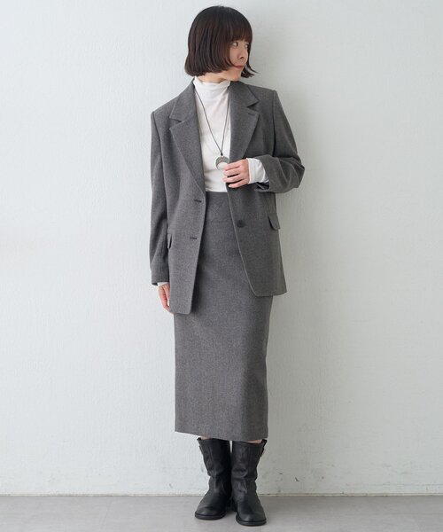 Whim Gazette(ウィムガゼット)の「ウールレースコンビスカート/セットアップ可(スカート・レディース・グレー/ブラック・36/38)」の11枚目の写真