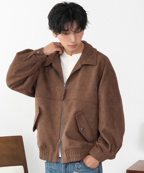 WEGO（ウィゴー）の「WEGO/【26年秋冬新作】フライトジャケット（ブルゾン・メンズ・ブラウン/ブラック/ブラウン系その他/チャコール・LARGE/MEDIUM/SMALL）」の4枚目の写真