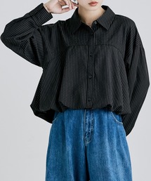 ストライプバルーンショートシャツ
