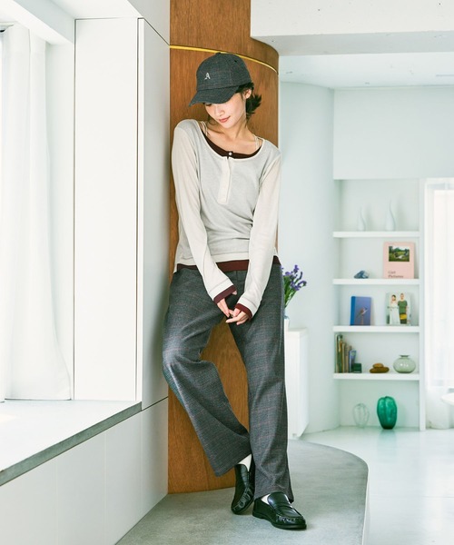 niko and...（ニコアンド）の「ネップチェックパンツ（その他パンツ・レディース・グレー/グリーン・LARGE/MEDIUM）」の4枚目の写真