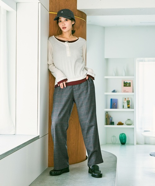niko and...（ニコアンド）の「ネップチェックパンツ（その他パンツ・レディース・グレー/グリーン・LARGE/MEDIUM）」の5枚目の写真