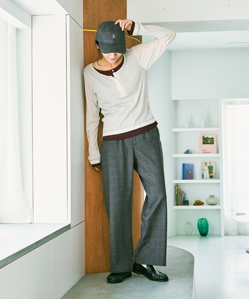 niko and...（ニコアンド）の「ネップチェックパンツ（その他パンツ・レディース・グレー/グリーン・LARGE/MEDIUM）」の6枚目の写真