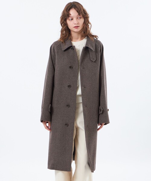 MACKINTOSH PHILOSOPHY(マッキントッシュ フィロソフィー)の「【予約販売】【COSWAY(コズウェイ)】ウールカシミヤ製(ステンカラーコート・レディース・ダークネイビー/ベージュ系その他5/ブラウン系その他6・36/38)」の2枚目の写真