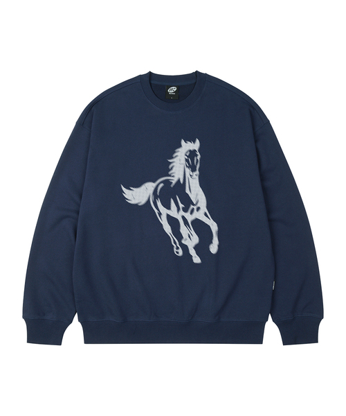 WILDROCK（ワイルドロック）の「ランニングホース オーバーサイズ スウェット_9 COL（スウェット・メンズ・ブラック/ベージュ/ネイビー/ブラウン/ピンク/ブルー/アイボリー/ダークグレー/チャコール・SMALL/MEDIUM/LARGE）」の7枚目の写真