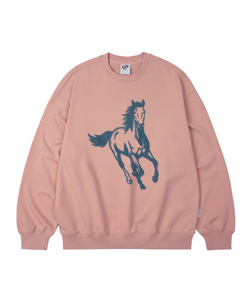 WILDROCK（ワイルドロック）の「ランニングホース オーバーサイズ スウェット_9 COL（スウェット・メンズ・ブラック/ベージュ/ネイビー/ブラウン/ピンク/ブルー/アイボリー/ダークグレー/チャコール・SMALL/MEDIUM/LARGE）」の9枚目の写真