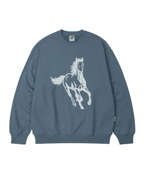WILDROCK（ワイルドロック）の「ランニングホース オーバーサイズ スウェット_9 COL（スウェット・メンズ・ブラック/ベージュ/ネイビー/ブラウン/ピンク/ブルー/アイボリー/ダークグレー/チャコール・SMALL/MEDIUM/LARGE）」の8枚目の写真