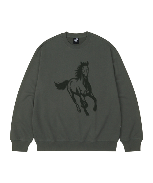 WILDROCK（ワイルドロック）の「ランニングホース オーバーサイズ スウェット_9 COL（スウェット・メンズ・ブラック/ベージュ/ネイビー/ブラウン/ピンク/ブルー/アイボリー/ダークグレー/チャコール・SMALL/MEDIUM/LARGE）」の13枚目の写真