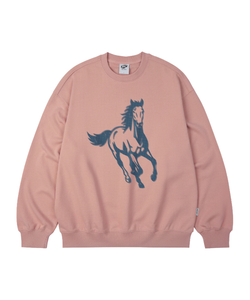 WILDROCK（ワイルドロック）の「ランニングホース オーバーサイズ スウェット_9 COL（スウェット・メンズ・ブラック/ベージュ/ネイビー/ブラウン/ピンク/ブルー/アイボリー/ダークグレー/チャコール・SMALL/MEDIUM/LARGE）」の14枚目の写真